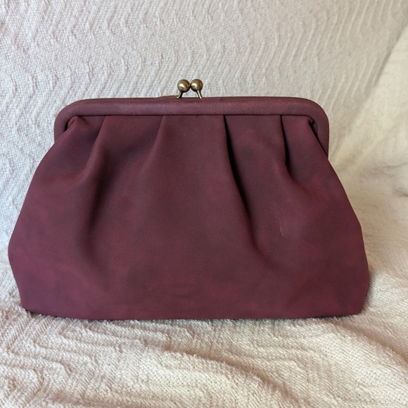 Burgundy Convertible Clutch Shoulder Bag - Picture 1 of 7